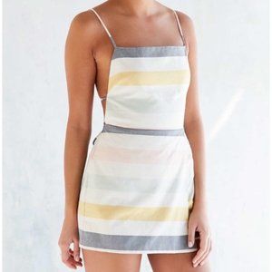 UO Cooperative Pastel Striped Skort Romper
